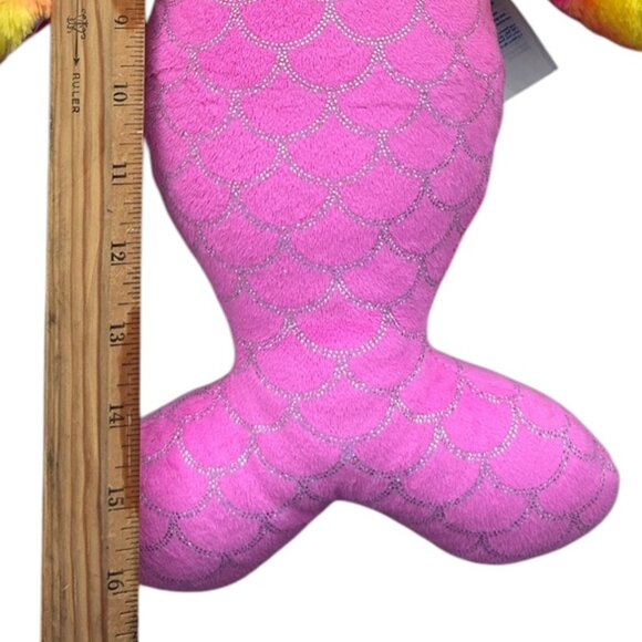Build A Bear Mer-Cat Mermaid Cat Kitty Plush Stuffed Animal Pink & Yellow BABW - Picture 8 of 8